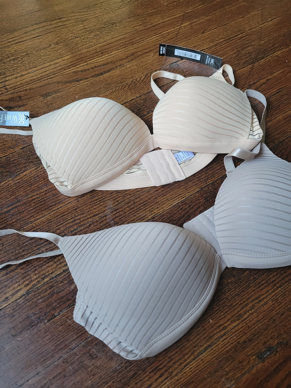 Catherine Maladrino 2 Piece Stripped Bra Set Sz 38C Wire Free Nwt - Picture 3 of 16